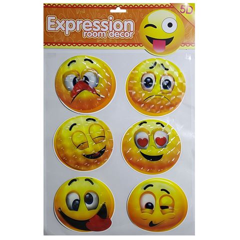 Imagen de Stikers sonrisas 5 d 51x32 6 diseños