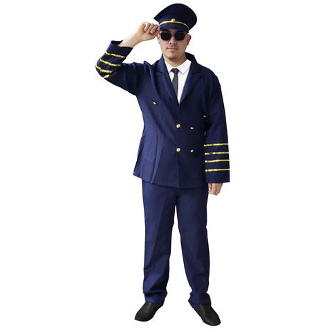 Imagen de Disfraz adulto piloto con sombrero - talles m, l