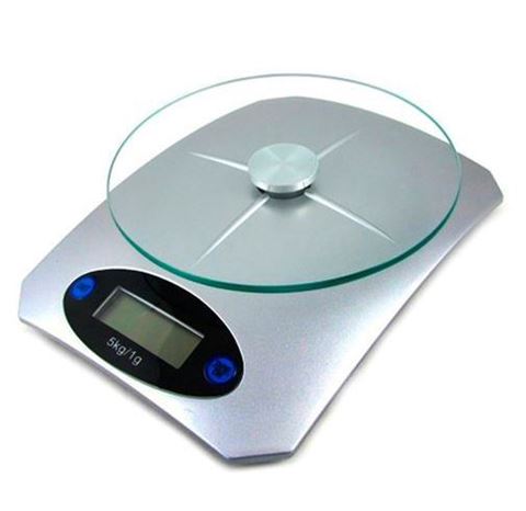 Imagen de Balanza digital de cocina base de vidrio hasta 5kg