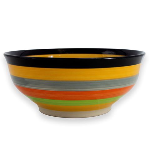 Imagen de Compotera Bowl de cerámica diseño a rayas 1 Litro