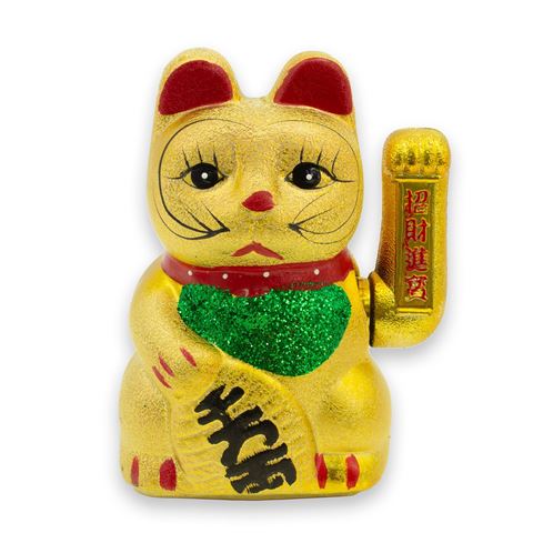 Imagen de Gato de la fortuna chino dorado