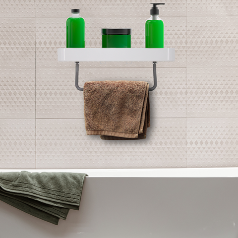 Imagen de Porta shampoo y toallero para pared