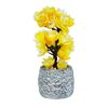 Imagen de Adorno maceta rústica con flores amarillas