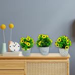 Imagen de Adorno maceta rústica con girasoles