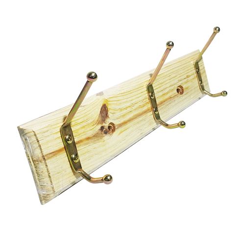 Imagen de Perchero madera y metal 3 ganchos