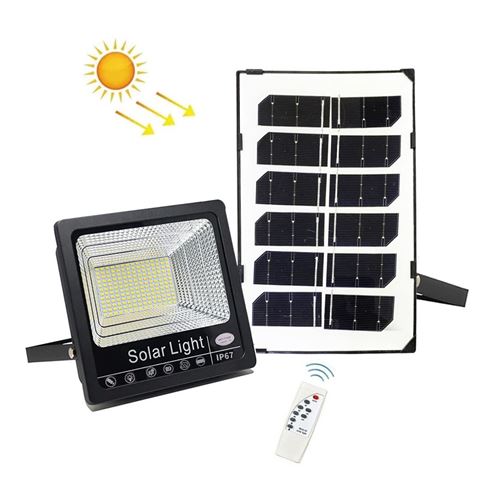 Imagen de Foco Led 45W  con panel solar 170 luces led con fotocélula y control remoto