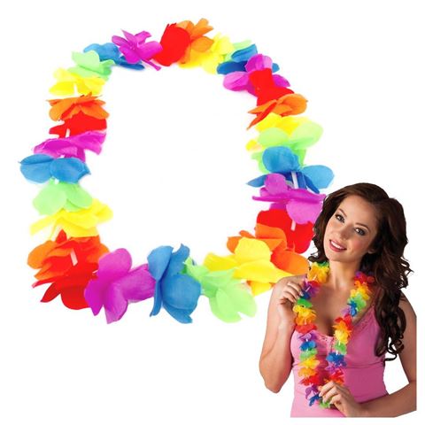 Imagen de Cotillón collar hawaiano multicolor 12 unidades