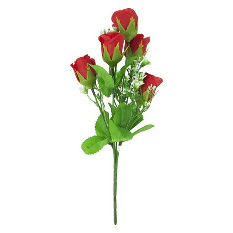 Imagen de Flor artificial ramo rosas pimpollos combinado