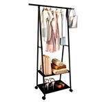 Imagen de Organizador multifuncional con perchero, estantes y ruedas