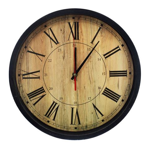 Imagen de Reloj de pared fondo color madera 30cm