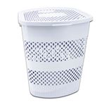 Imagen de Canasto plástico calado con tapa Ideal para ropa