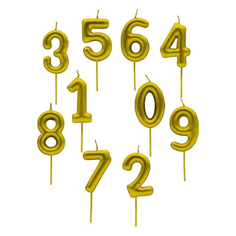 Imagen de Velas números dorados del 0 al 9
