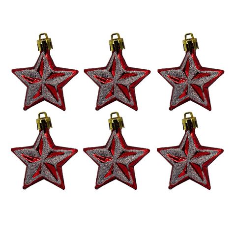 Imagen de Estrella de navidad decorada 6 unidades