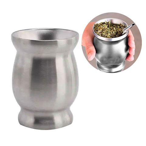 Imagen de Mate acero plateado doble pared 250 ml