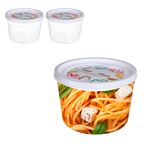 Imagen de Recipiente Contenedor Plástico Redondo Con Tapa 700ml - 3 Unidades