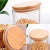 Imagen de Frasco de vidrio con tapa hermética de madera 210 ml