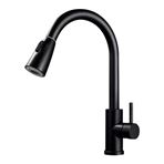 Imagen de Canilla Monocomando Extensible Para Pileta De Cocina Con Grifo Retráctil negro mate