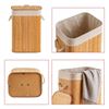Imagen de Canasto  rectangular para ropa de bambú forrada
