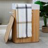 Imagen de Canasto  rectangular para ropa de bambú forrada
