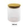 Imagen de Frasco de vidrio con tapa hermética de madera 500ml