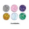Imagen de Glitter para decoración de uñas 6 unidades