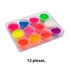 Imagen de Pigmento neón en polvo para uñas 12 unidades