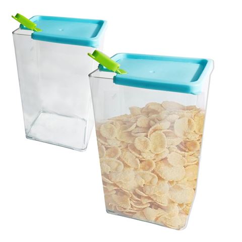 Imagen de Frasco plástico transparente rectangular con tapa 1000ml