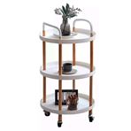 Imagen de Mesa redonda Con Asas Y Ruedas 3 Estantes
