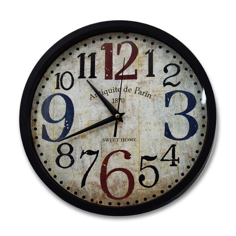 Imagen de Reloj de pared redondo números grandes y pequeños  29cm
