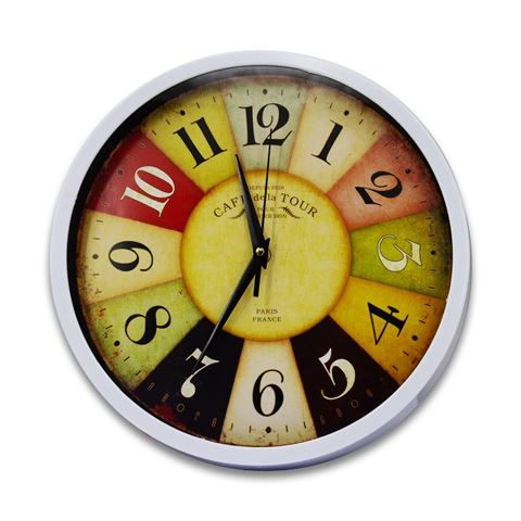 Imagen de Reloj de pared redondo colores sectorizados 29,5cm