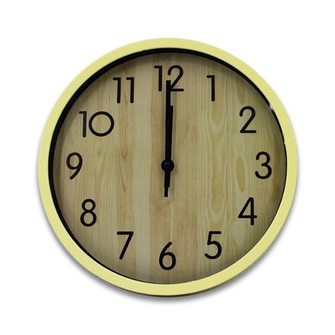 Imagen de Reloj de pared redondo diseño símil madera 29cm