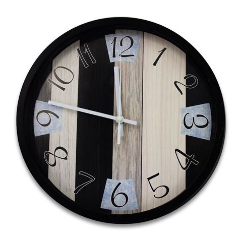 Imagen de Reloj de pared redondo tipo madera 29cm