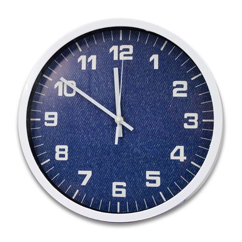 Imagen de Reloj de pared-redondo fondo jeans 29cm