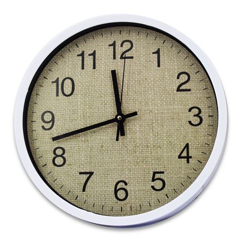 Imagen de Reloj de pared redondo fondo tipo tela rústica 29cm