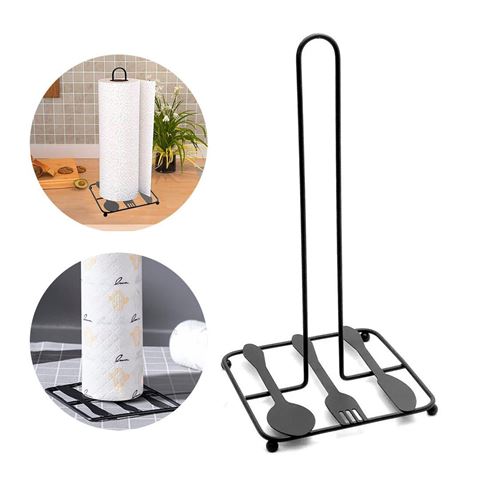 Imagen de Porta rollo papel para mesa negro diseño cubiertos