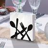 Imagen de Servilletero metal negro -diseño cubiertos