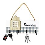 Imagen de Portallaves de colgar 4 ganchos "Bienvenidos"