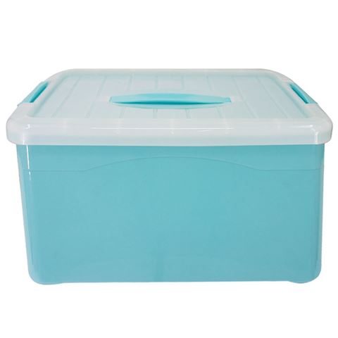 Imagen de Caja de almacenamiento plástica con tapa 19,5x32cm