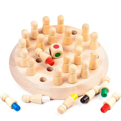 Imagen de Ajedrez de memoria-fichas con colores-madera