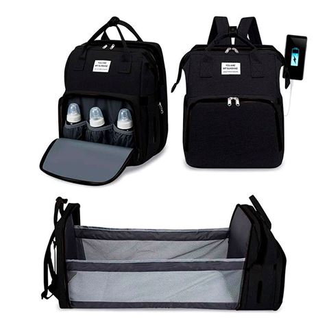 Imagen de Mochila bolso maternal bebé con cuna