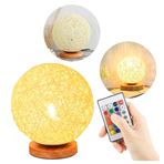 Imagen de Lámpara luna LED tejida tipo nido con control remoto