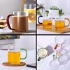 Imagen de Taza de té de vidrio alto borosilicato con asa color 450ml