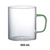 Imagen de Taza de té de vidrio alto borosilicato con asa color 450ml