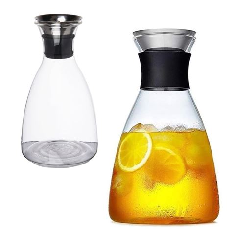 Imagen de Jarra de vidrio alto borosilicato con tapa de acero inoxidable