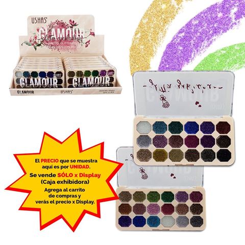 Imagen de Sombra de ojos con glitter 18 tonos Ushas