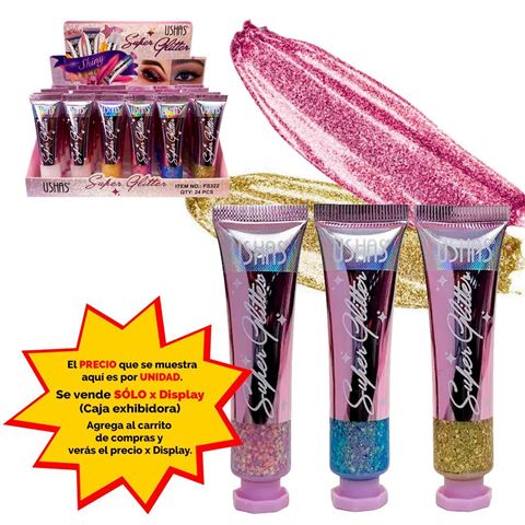 Imagen de Glitter Ushas para maquillaje en pomo