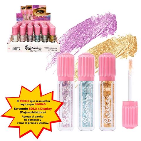Imagen de Sombra de ojos líquida glitter para maquillaje Ushas