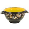 Imagen de Bowl de ceramica Soup color interior-negro exterior-con asas