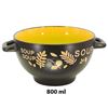 Imagen de Bowl de ceramica Soup color interior-negro exterior-con asas