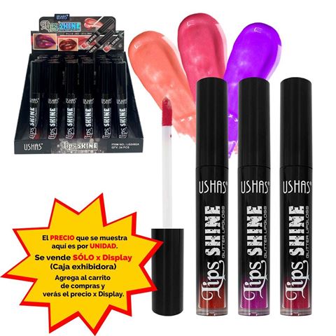 Imagen de Brillo de labios Ushas con glitter - LG2492A